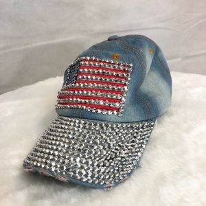 Rhinestone embellished baseball cap